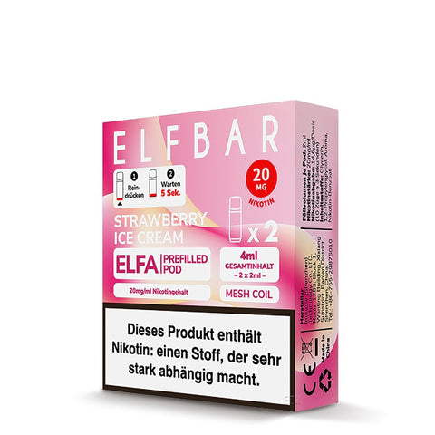 ELFA Pods Strawberry Icecream 2 x 2ml 20mg/ml Nikotin by Elfbar - Elfbar600.bayern