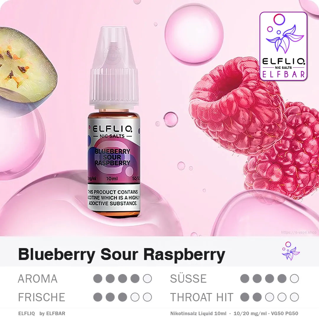 Elfbar Liquid ELFLIQ Blueberry Sour Raspberry 10/20mg